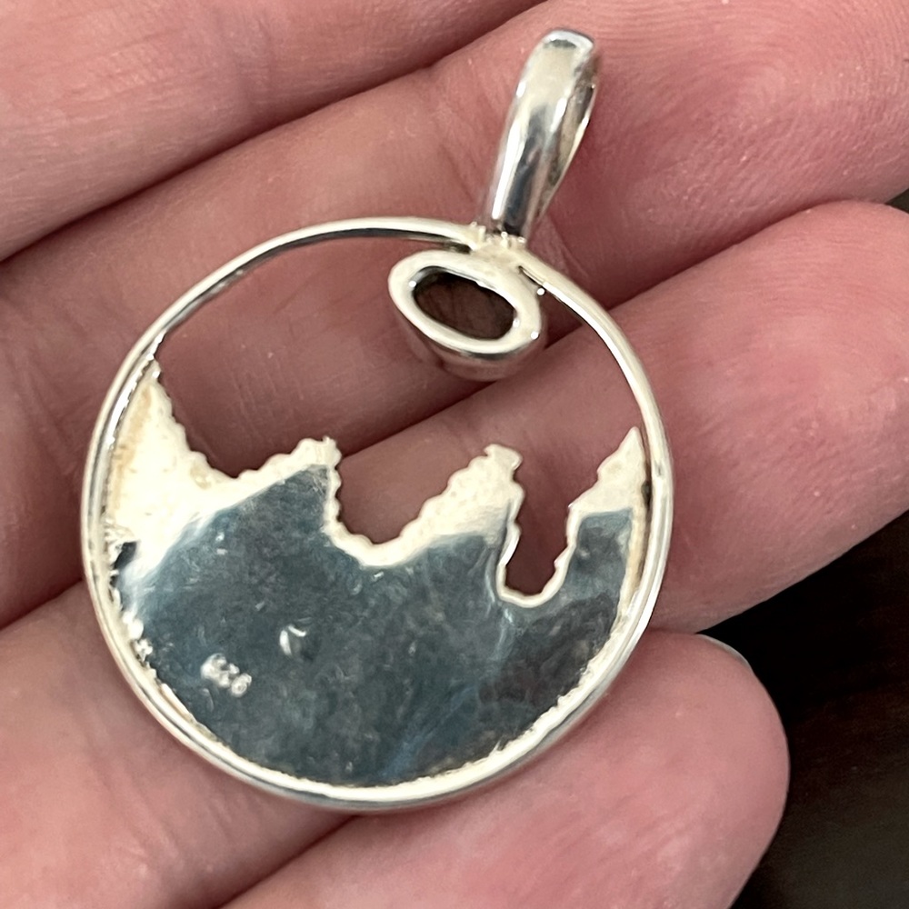 Gemstone Moon Mountain Range sterling silver pendants - Picture 2 of 3